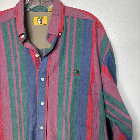 Duck Head Vintage Striped Button-Down Shirt Men’s Large Made in USA - Picture 4 of 7